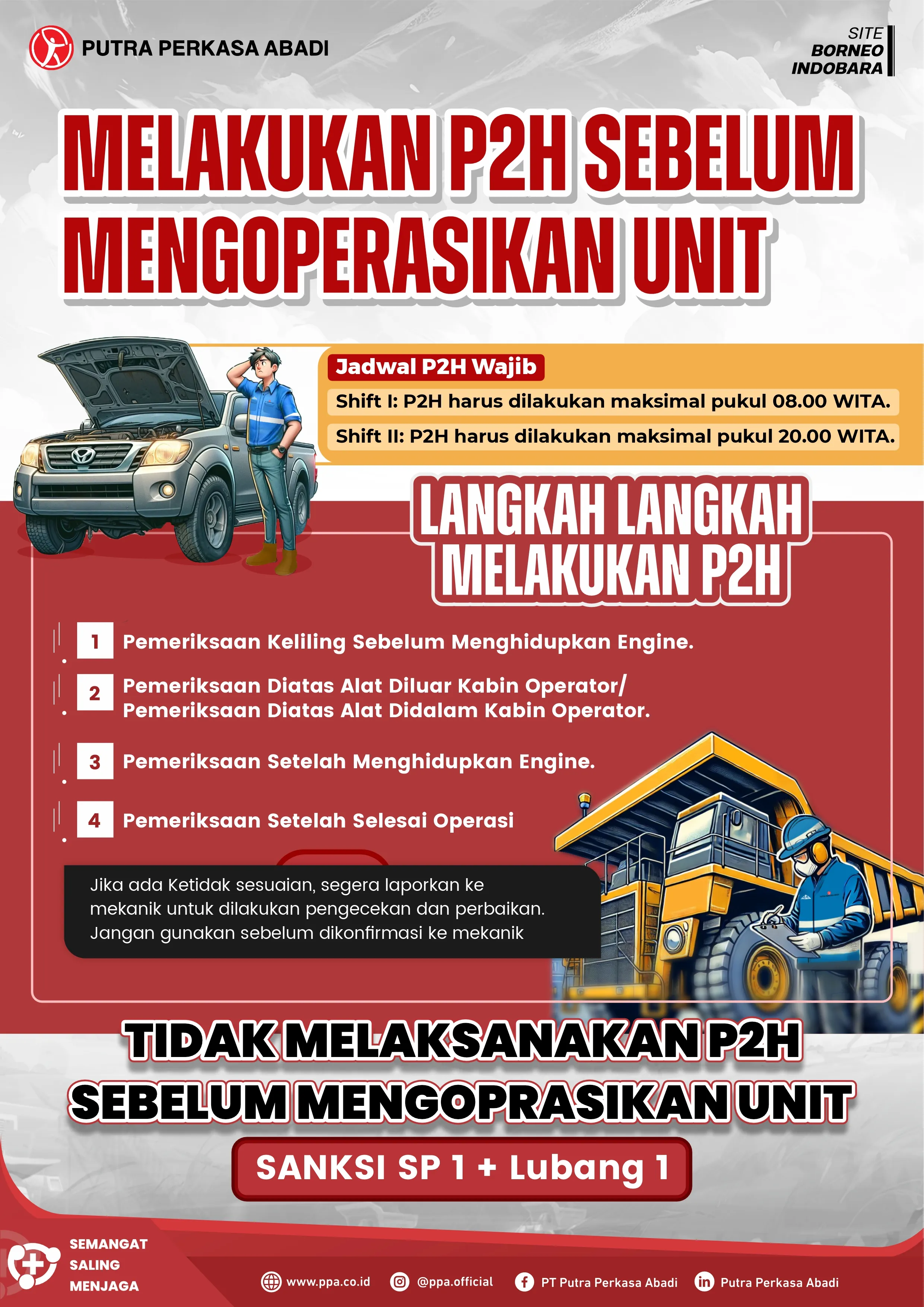 P2H Sebelum Operasi: Langkah Sederhana yang Menentukan Keselamatan Kerja